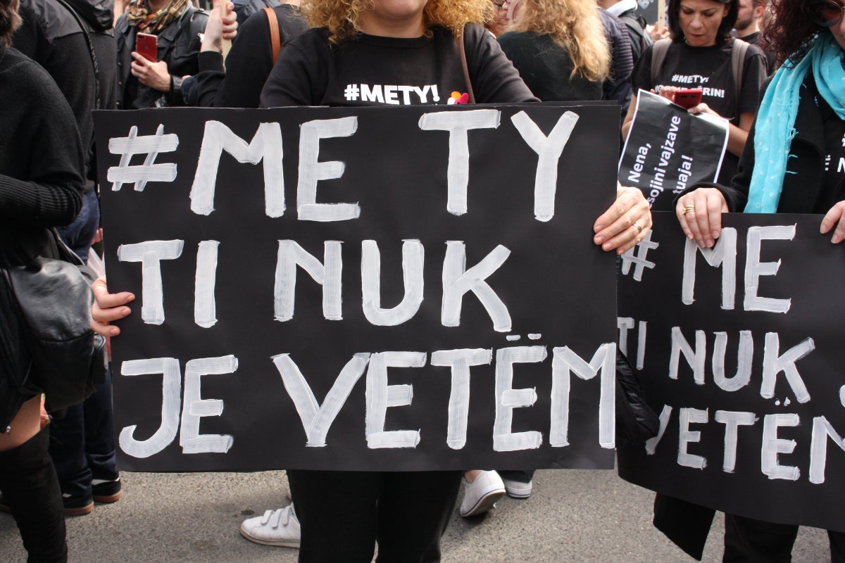 With You, the ‘mourning protest’ coordinated by the ‘Different and Equal’ organization in Tirana, Albania. March 2019. Credit: Different and Equal