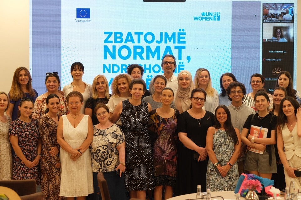 Women’s organizations in Albania at the final event of the regional programme Ending Violence Against Women and Girls in the Western Balkans and Turkyie “Implementing Norms, Changing Minds”.