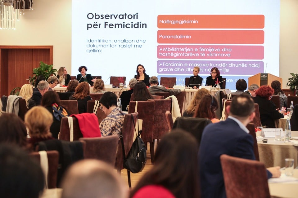 The launching of the report “Killings of Women and Girls – Femicide in Albania”. Photo: UN Women Albania