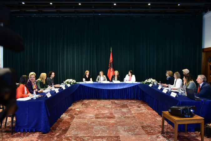 Regional roundtable on gender equality with representatives from Albania, Bosnia, Georgia, Kosovo, Macedonia, Moldova and Serbia  Credit: Office of the Deputy Prime Minister of Albania