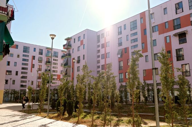 A scene from a public housing complex in Albania. Domestic violence survivors are now prioritized for spots in public housing, like this one and others. Photo: UN Women/ Yllka Parllaku