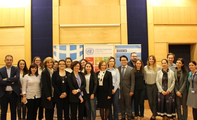 Representatives from human rights institutions, line ministries and civil society at the training on human rights. Photo: UN Women Albania/Kotaro Nakaoka
