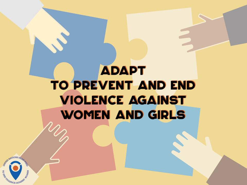 Woman Forum Elbasan adapts to end violence against women in Albania - image is a graphic of puzzle pieces put together as an analogy of adapting to prevent and end VAW