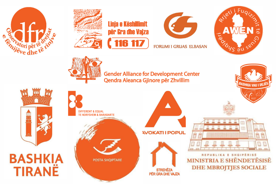Logos of some of the institutions and civil society organizations that turned their logos in orange during the 16 Days of Activism