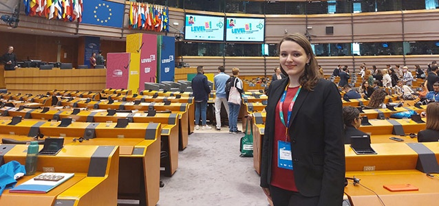 Ema Meçaj, a 19-year-old youth activist from Albania and the co-moderator of the regional youth consultations preceding the Commission on the Status of Women. Photo: Courtesy of Ema Meçaj